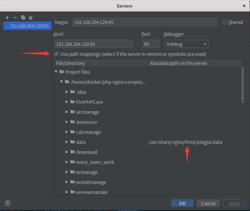 phpstorm-xdebug-servers